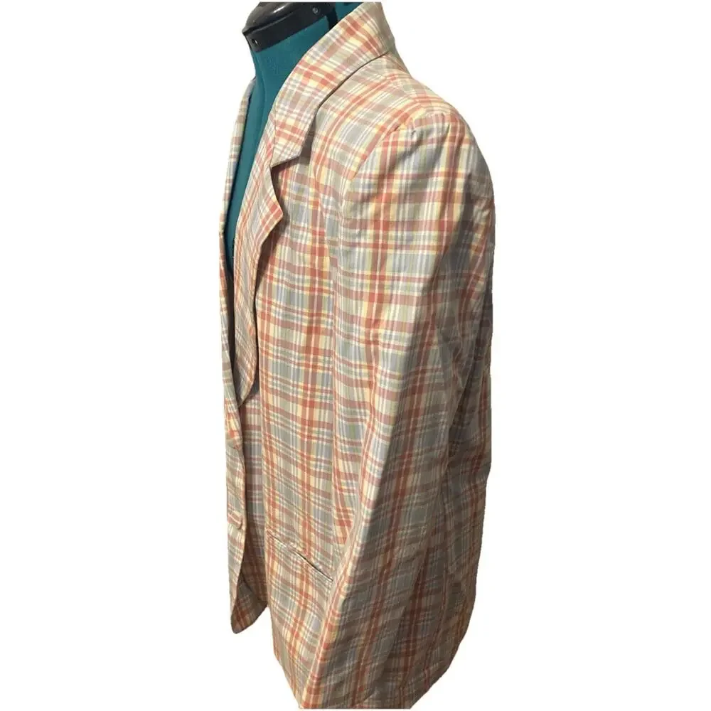 Vintage Hunt Club Womens Single Breasted One Button Cotton Plaid Blazer Size 12 - Picture 6 of 7